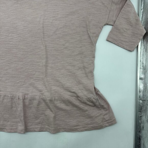 MerSea Women’s One Size Pink Half Sleeve Peplum Slub Tee Top Ruffle Hem Blouse - Picture 3 of 9